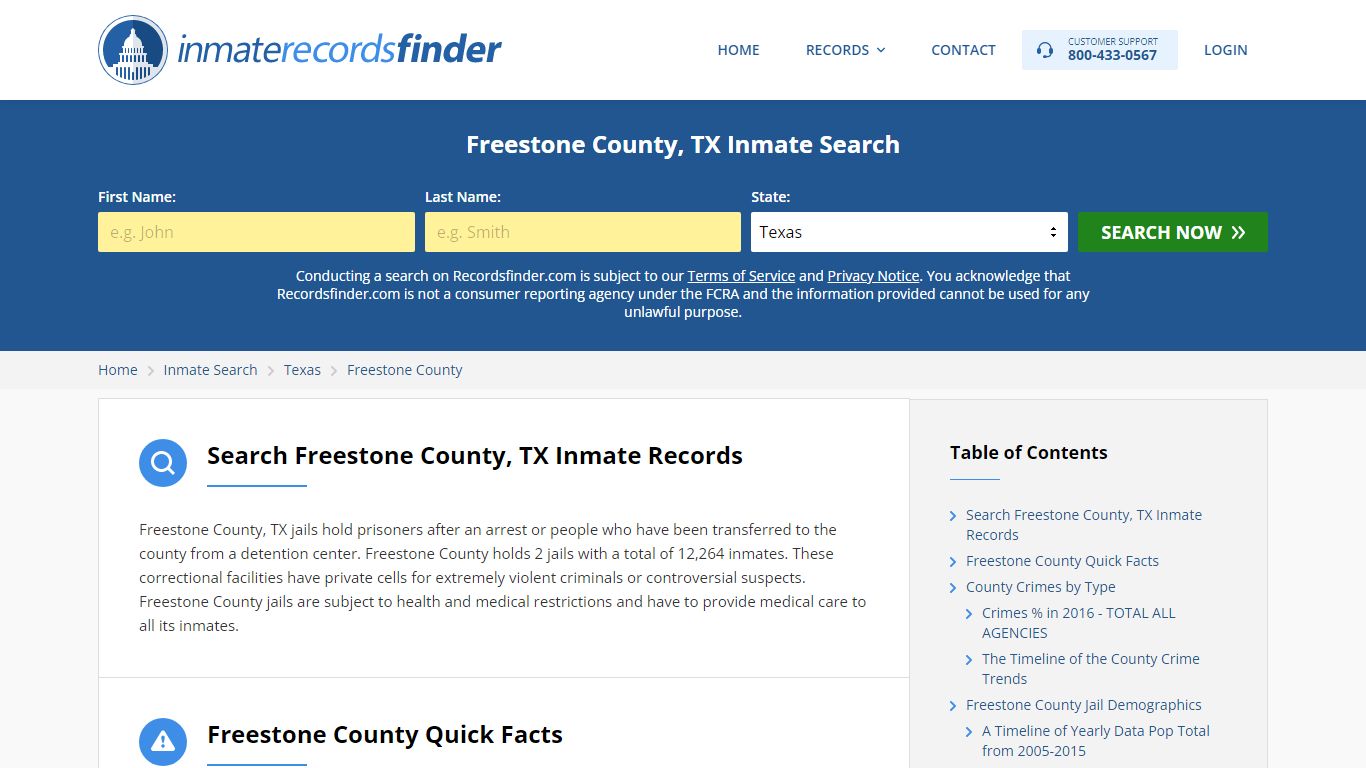Freestone County, TX Inmate Lookup & Jail Records Online